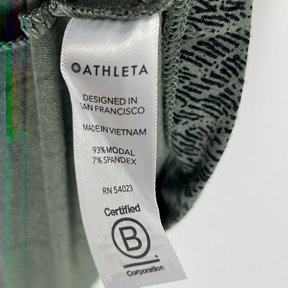 Athleta Santorini Thera Exercise Dress Gray Mojave Laurel Olive Print Sz: XS - Picture 5 of 7